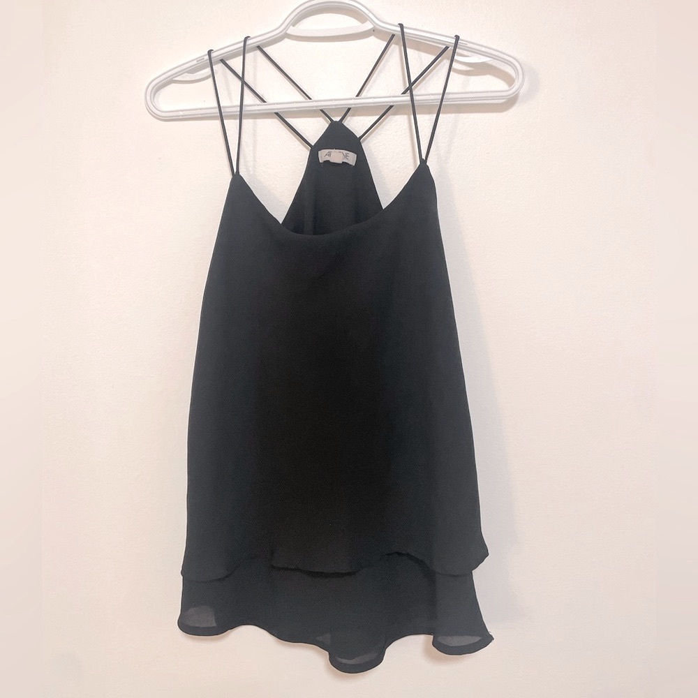 Black flowy tank